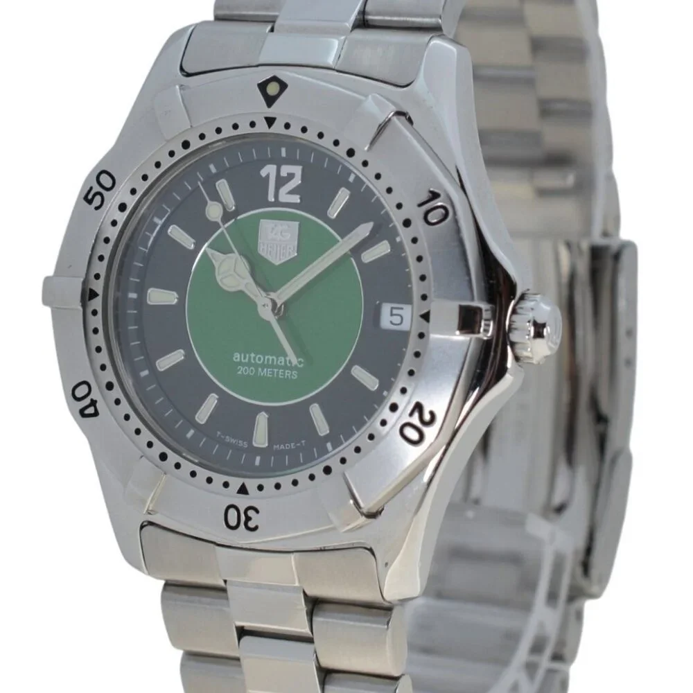 RARE Men's 38mm Tag Heuer Automatic Limited Green/ Black Dial Watch Ref: WK2115!